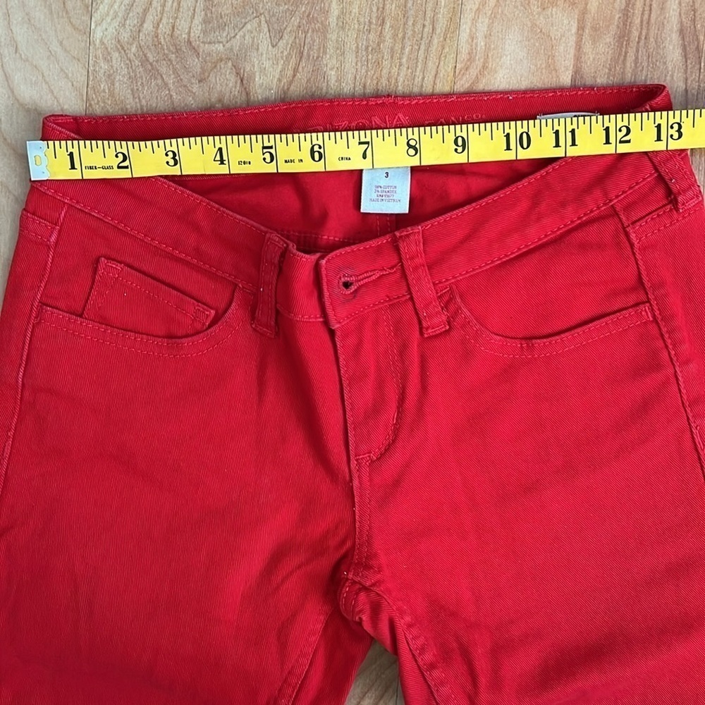 EUC Arizona Skinny red stretchy jeans sz 3. 7” rise, 14” waist, 29.5” in… - Picture 8 of 8